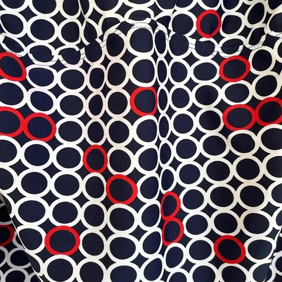 Liz Claiborne Navy White Red Circles Tankini Swim Top - Picture 3 of 8